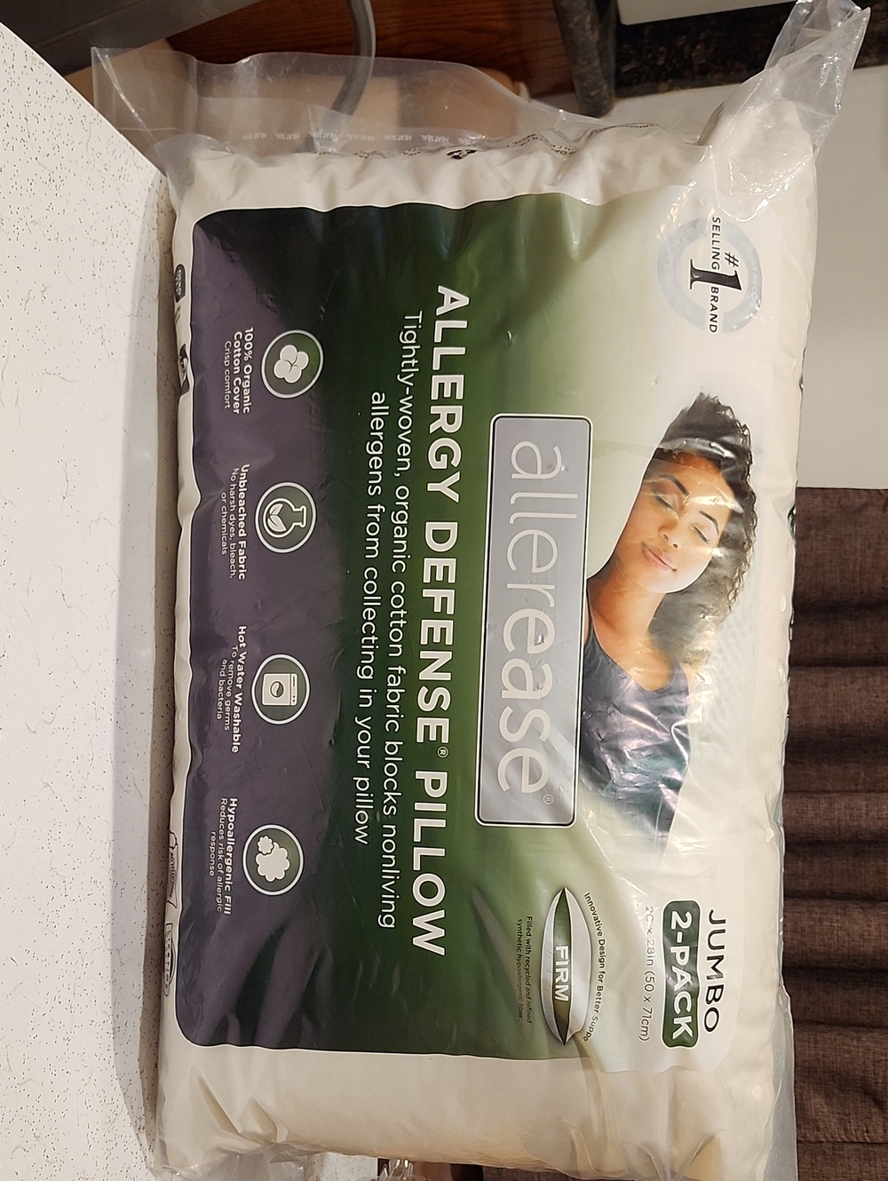 Allerease Allergy Defense Firm Pillow - White (2-Pack)
